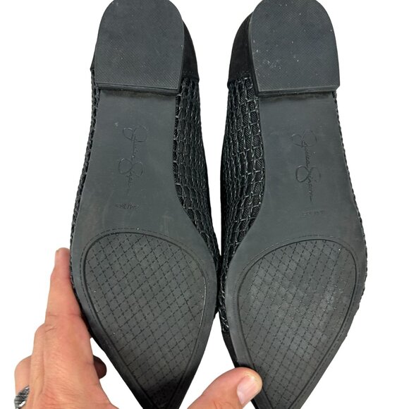 Jessica Simpson Chicvest Women's Mesh & Suede Pointed Toe Flats Black Size 8M - Picture 8 of 9